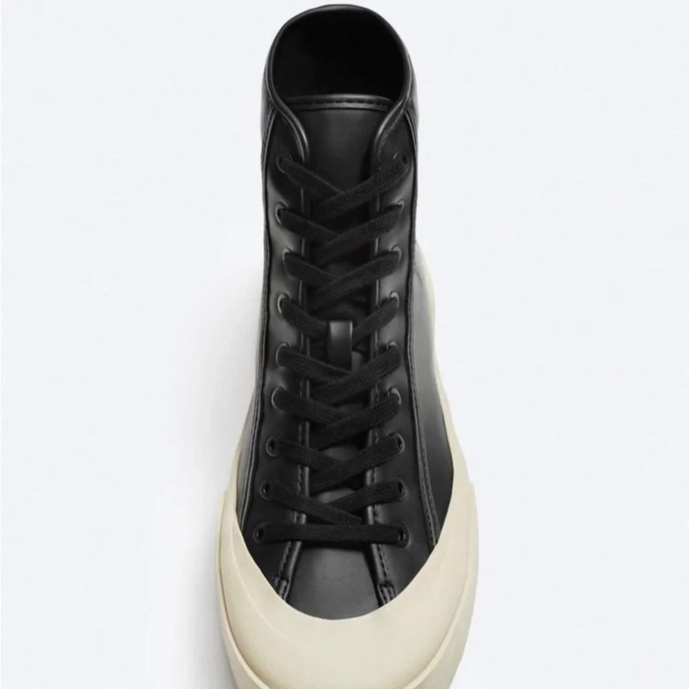 Zara Mens Black High Tops Size 12 - Picture 6 of 6